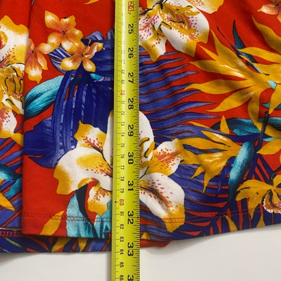 Bobbie Brooks Women’s Large Red Floral Hawaiian Skater A-line Dress Soft - Picture 9 of 11